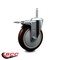 Service Caster 5 Inch Maroon Polyurethane Wheel Swivel 58 Inch Threaded Stem Caster Total Lock Brake SCC SCC-TSTTL20S514-PPUB-MRN-58212 - alternate 4